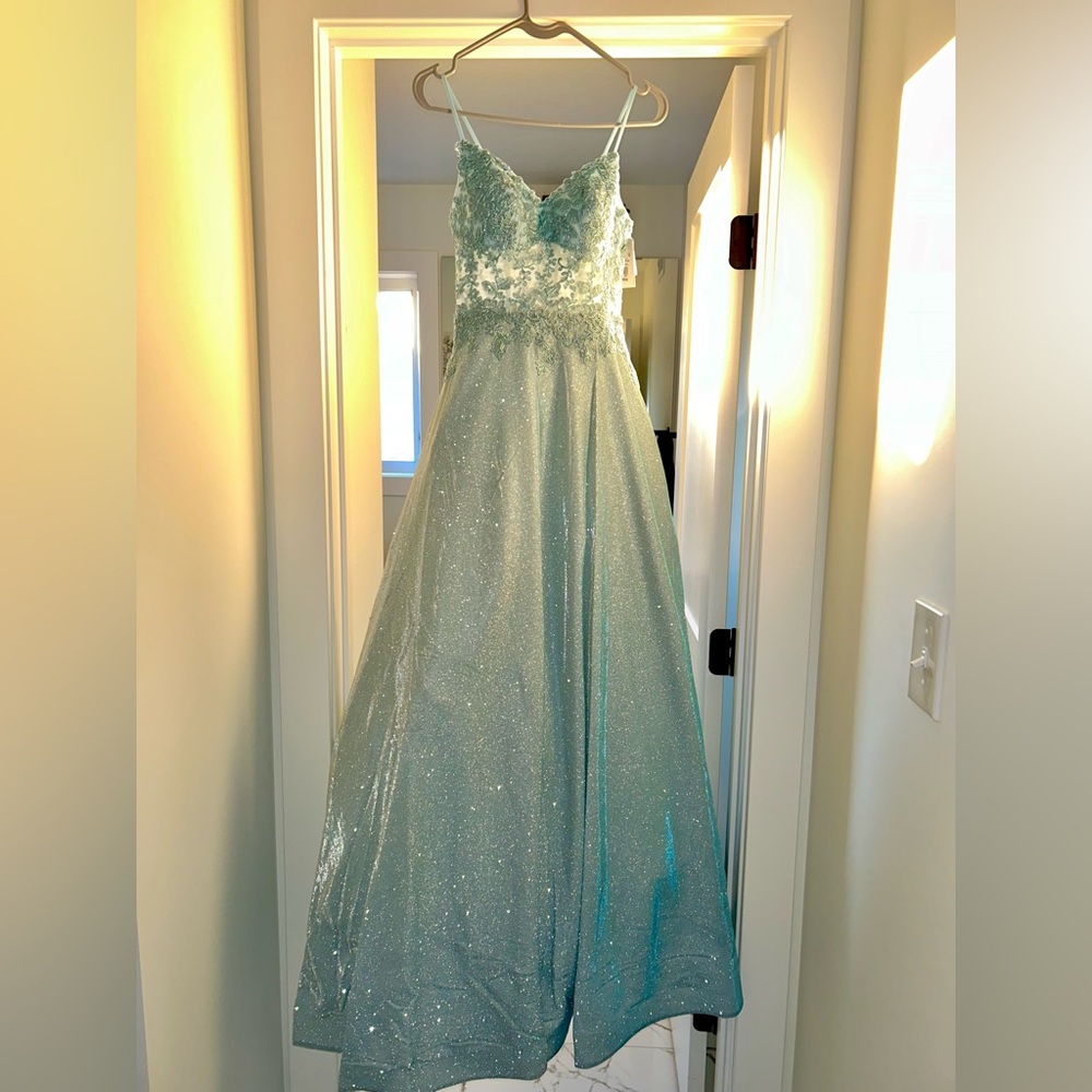 SOLD-NWT Light Blue Prom Corset Ballgown Dress